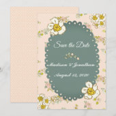 Save The Date Joli Script Floral Pastel Rose Romantique (Devant / Derrière)