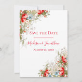 Save The Date Joli Whimsy Fleurs sauvages Mariage de script (Devant)