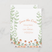 Save The Date Jolie aquarelle florale Script moderne (Devant / Derrière)