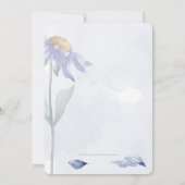 Save The Date Jolie aquarelle violet bleu marguerite Mariage (Dos)