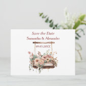 Save The Date Jolie Boho Garden Swing Floral Enregistrer la date (Debout devant)