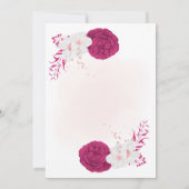 Save The Date jolie couronne florale fuchsia et blanche (Dos)