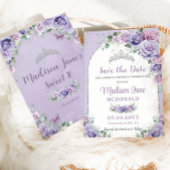 Save The Date Jolie Fleur de Lilas Violet Fête Douce 16 Annivers