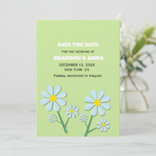 Save The Date Jolie florale de printemps minimaliste de margueri
