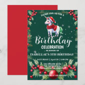 Save The Date Jolie licorne Père Noël fête de Noël (Devant / Derrière)