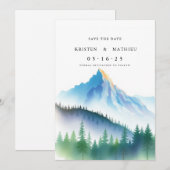 Save The Date Jolie montagne imprimable (Devant / Derrière)