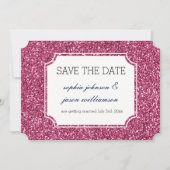 Save The Date Jolie Parties scintillant rose enregistrer la date (Devant)