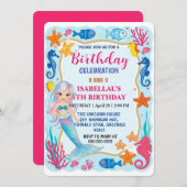 Save The Date Jolie sirène arc-en-ciel hippocampe d'anniversaire (Devant / Derrière)