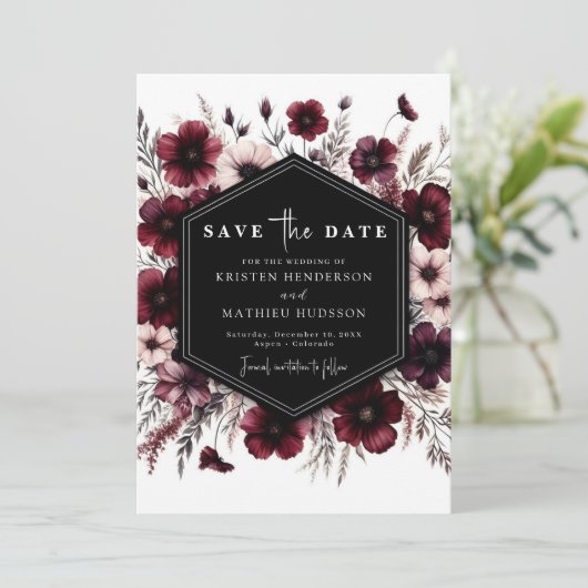 Save The Date Jolie typographie Mariage Bourgogne (Debout devant)