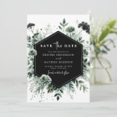 Save The Date Jolie typographie moderne Sage Mariage vert (Debout devant)