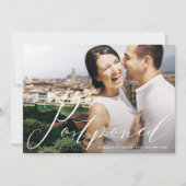 Save The Date Jolie Typographie Reportée Mariage Photo (Devant)