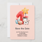 Save The Date Jolie vache 1er anniversaire (Devant)