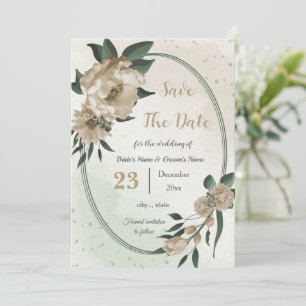 Save The Date Jolie végétation de fleurs de champagne