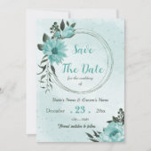 Save The Date jolie végétation fleurie bleue (Devant)