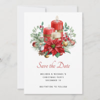 Jolies bougies et bouquet Poinsettia Noël
