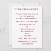 Save The Date Jolies filles 1er anniversaire (Dos)