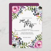 Save The Date Jolies fleurs violettes Enregistrer la date (Devant / Derrière)