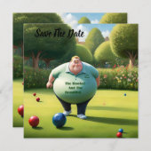Save The Date Jolly Lawn Bowler Man, (Devant / Derrière)