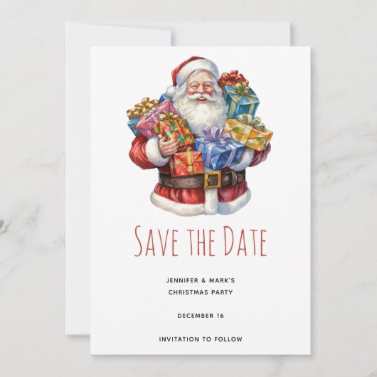 Save The Date Jolly Santa Claus Classe Noël (Devant)