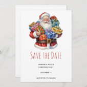Save The Date Jolly Santa Claus Classe Noël (Devant / Derrière)
