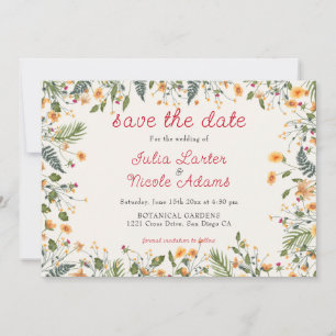 Save The Date Jonquilles botaniques Fleur de Pâquerette Paeonia 
