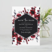 Save The Date Jouer Elegant Crimson Mariage rouge (Debout devant)