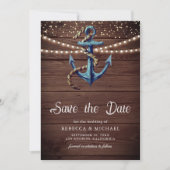 Save The Date Jouer le Mariage d'Ancre bleu de la marine Knot (Devant)