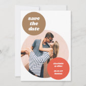 Save The Date Jouer Photo découper Retro Neutres Mariage unique (Devant)