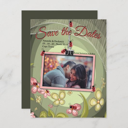 Save The Date Jouer Vert & Lady-bird (Devant / Derrière)