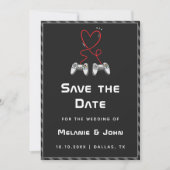 Save The Date Joueur Mariage Geek Amour Romantique Joueur 1 2 Dr (Devant)