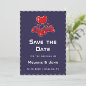 Save The Date Joueur violet Joypad Geeky Nerdy Love (Debout devant)