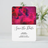 Save The Date Jour d'anniversaire Abstrait rouge foncé et violet (Debout devant)