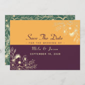 Save The Date Joyaux Tons Mariage Enregistrer La Date (Devant / Derrière)