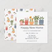 Save The Date Joyeuse Nouvelle Maison Fleur Maison Fête de Créat (Devant / Derrière)