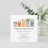 Save The Date Joyeuse Nouvelle Maison Fleur Maison Fête de Créat (Debout devant)