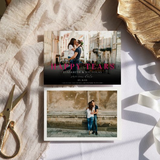 Save The Date Joyeuses larmes | Photo mignonne Enregistrer la da