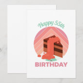 Save The Date Joyeux anniversaire de Pastel 55e Birthday Party C (Devant / Derrière)