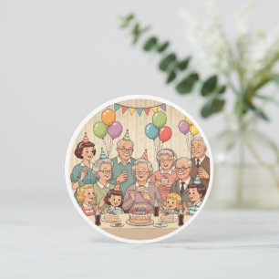 Save The Date Joyeux anniversaire grand-mère design Vintage