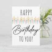 Save The Date Joyeux Anniversaire Pour Vous Typographie & Bougie (Debout devant)