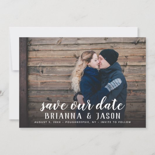 Save The Date Joyeux Baisers Chaleureux Souhaits Économisez La D (Dos)