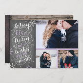 Save The Date Joyeux Baisers Chaleureux Voeux | Fêtes | Lilac 3- (Devant / Derrière)