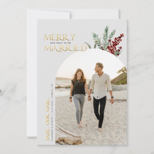 Save The Date Joyeux Et Bientôt Être Marié Noël Sauvez Le (Devant)