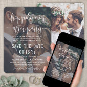 Save The Date Joyeux Jour après le parti White Texte Mariage pho