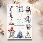 Save The Date Joyeux Mariage de Noël maritime