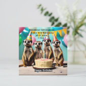 Save The Date Joyeux Meerkat Anniversaire, Anniversaire Fête Inv (Debout devant)