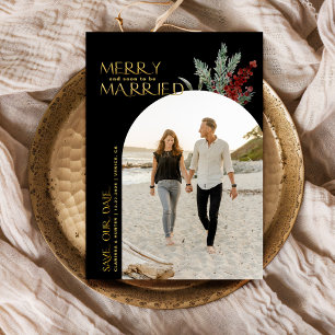 Save The Date Joyeux Noël des futurs mariés Photo