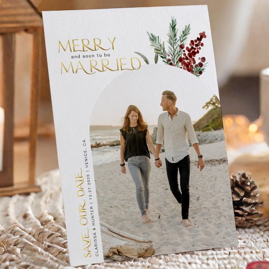 Save The Date Joyeux Noël et bientôt Mariés