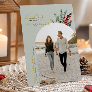 Save The Date Joyeux Noël Futurs Mariés Photo