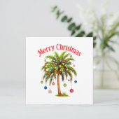 Save The Date Joyeux Noël Palm Tree Light Hawaiian Tropical (Debout devant)