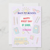 Save The Date Joyeux Premier Jour D'Accueil À L'École (Dos)